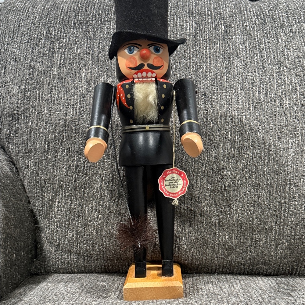 Handmade Black Wooden Nutcracker Figurine